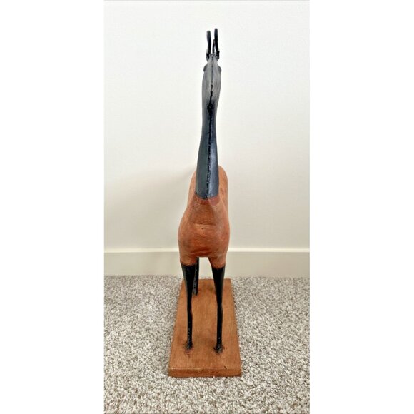 Vintage Reindeer Handmade Metal and Wood Primitive Art Sculpture 22" Home Decor - Picture 10 of 10